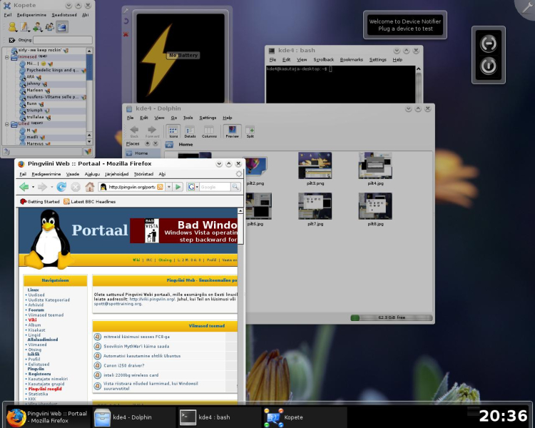 Pingviin KDE4'jas