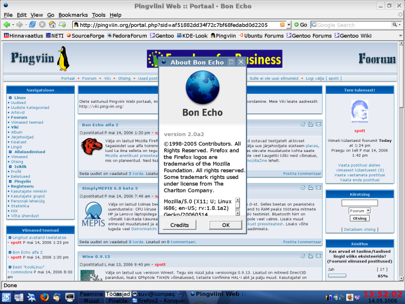 Firefox Bon Echo teine alfa