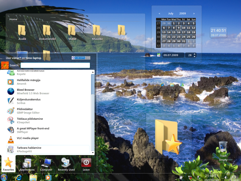 Estobuntu 9.05, KDE 4.3