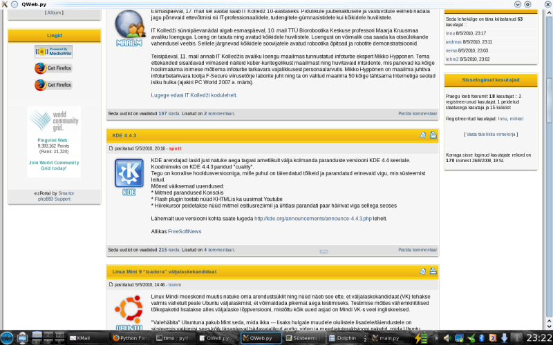 Milleks kõigeks ka Qt4 suuteline ei ole, saab internetis surfata nagu nalja.