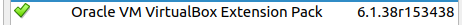 Installitud Extension Pack.