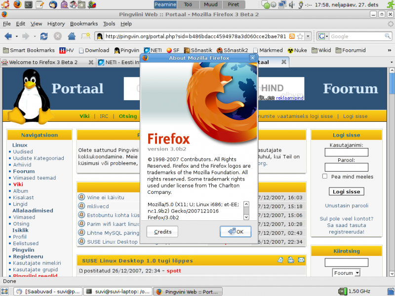 Firefox 3.0 beta 2 testimine Firefox 3.0 beta 2 testimine