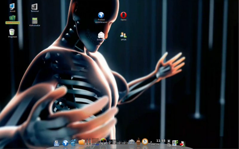 LinuxMint 9 _64 Gnome, süsteemipõhiselt muudetud