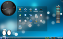 Üks lihtne vast-paigaldatud KDE 4.2 töölaud. Esialgu kärab vaikimisi taustapilt ka.

Plasma widgetid: Analog Clock, Folder View, XEyes.
Gkrellm mille otsas on Neko (programm Amor).